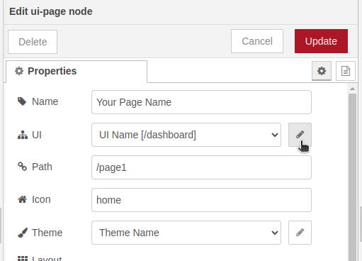 NCD Nodered Dashboard 2 Edit Pages node - Machine Uptime Sensor