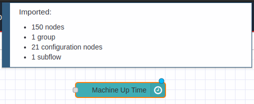 NCD Machine Uptime Node-RED Dashboard Imported