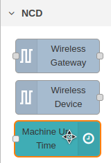 NCD Nodered Dashboard 2 - Nodes Palette - Machine Uptime Sensor