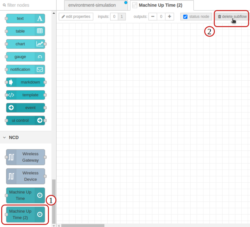 NCD Nodered Dashboard 2 - Delete Duplicate - Machine Uptime Sensor