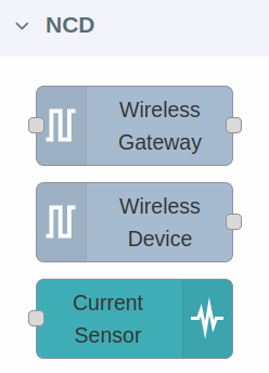 NCD Nodered Dashboard AC Current Monitor Nodes palette