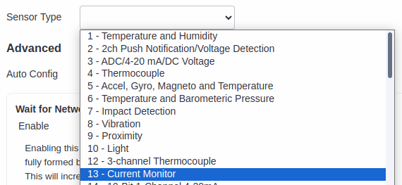 Nodered AC current monitor type 13