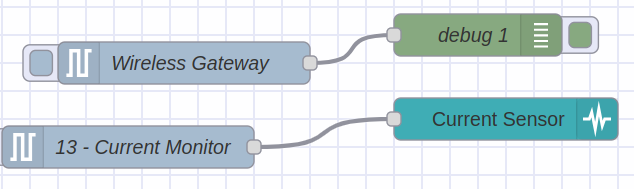 Nodered AC current monitor type 13 connection