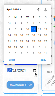 Nodered Dashboard AC Current Monitor Datepicker