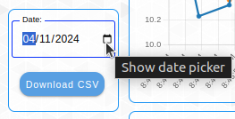 Nodered Dashboard AC Current Monitor Datepicker