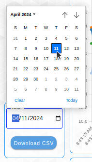 Nodered Dashboard AC Current Monitor Datepicker