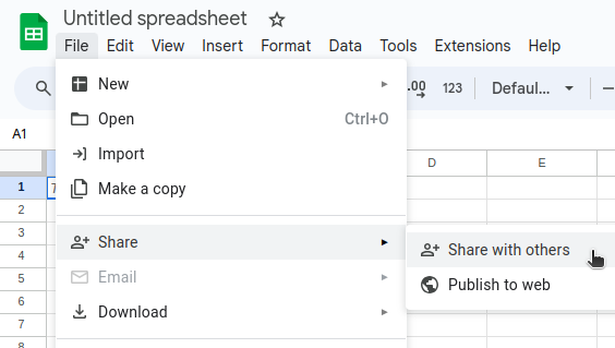 Google Sheets share with others