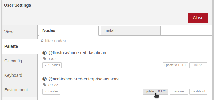 Nodered Update NCD Library