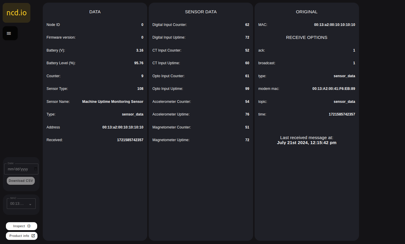 Machine Uptime Monitor Sensor Dashboard 2 Complete Data Inspect