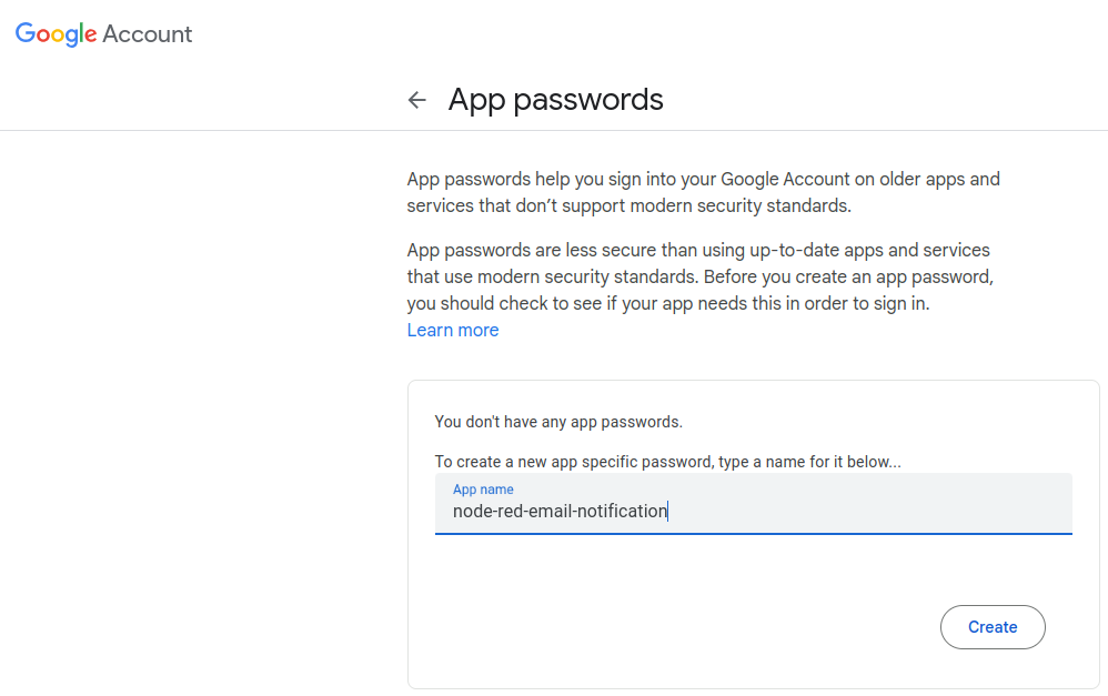 Gmail App Passwords