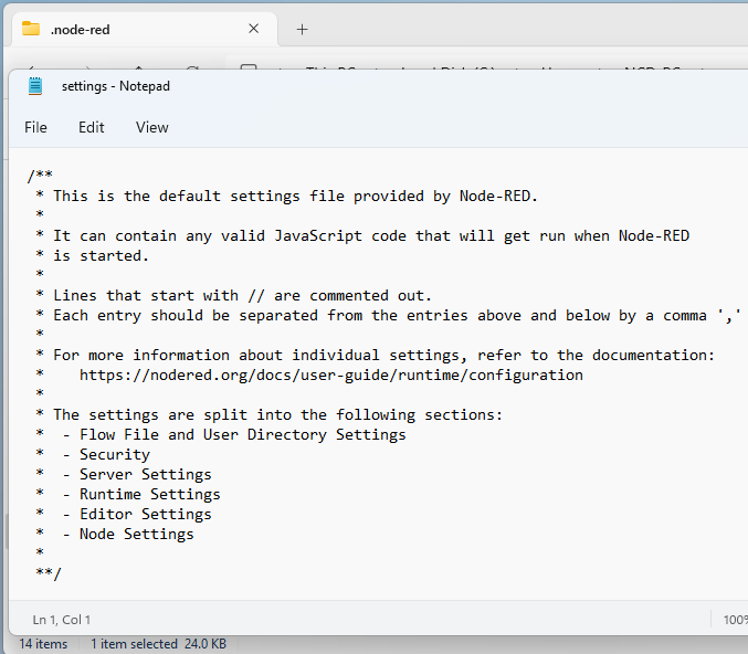 Nodered email notification environmental variable