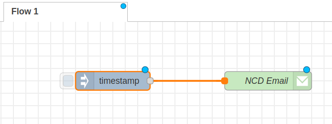 Nodered Email notification flow connection