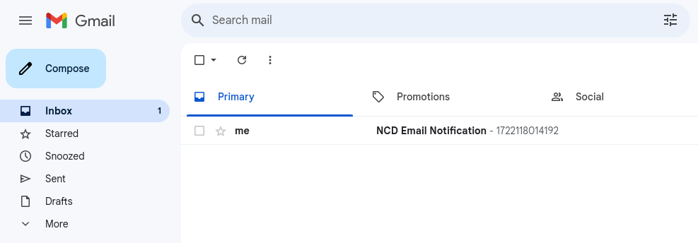 Gmail Email notification test