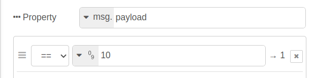 Nodered Switch node properties