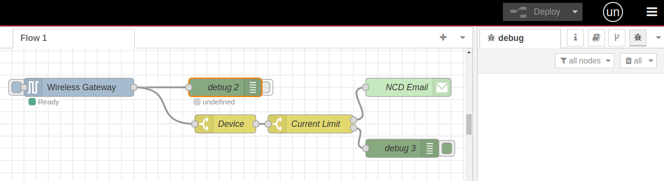 Nodered NCD Email notification flow undefined message