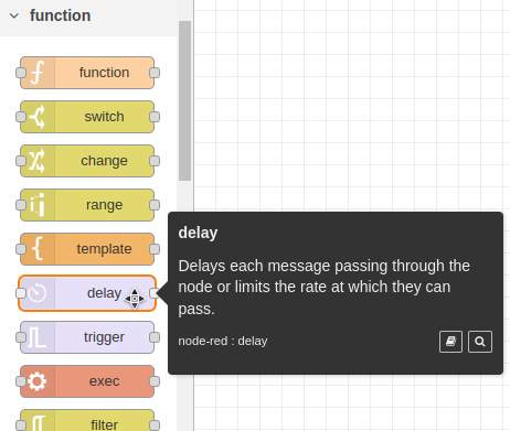 Nodered Delay node