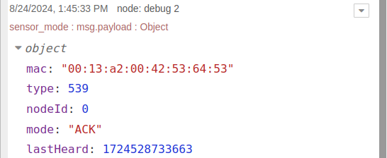 NCD Modbus RTU Wireless Device ACK message