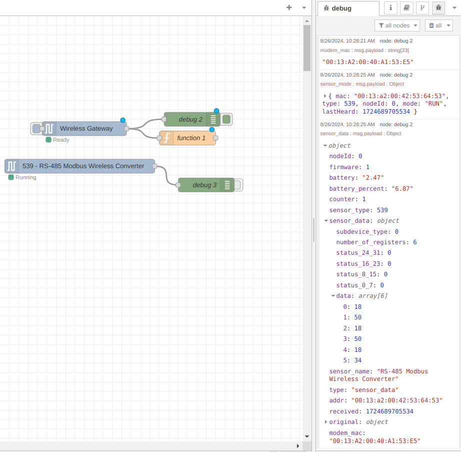 NCD Modbus RTU complete message