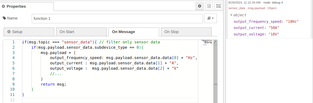 NCD Modbus RTU Process incoming data example human-readable code