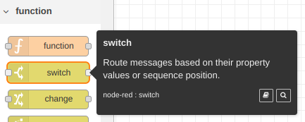 Node-RED Switch node