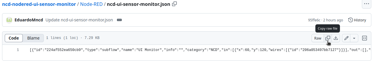 NCD UI Monitor Sensor GitHub JSON