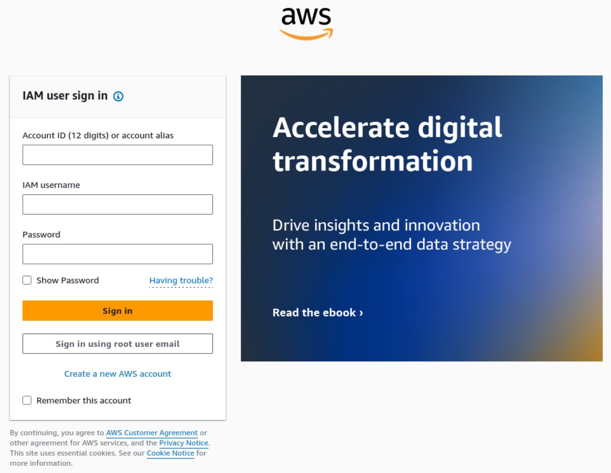 AWS Management Console login