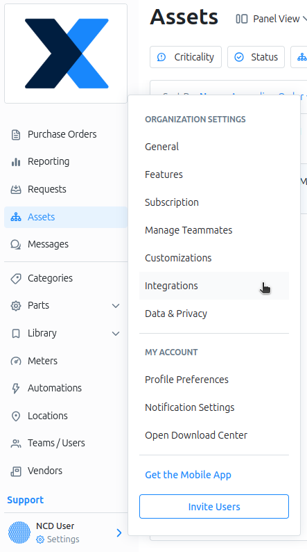 NCD to MaintainX creating Token