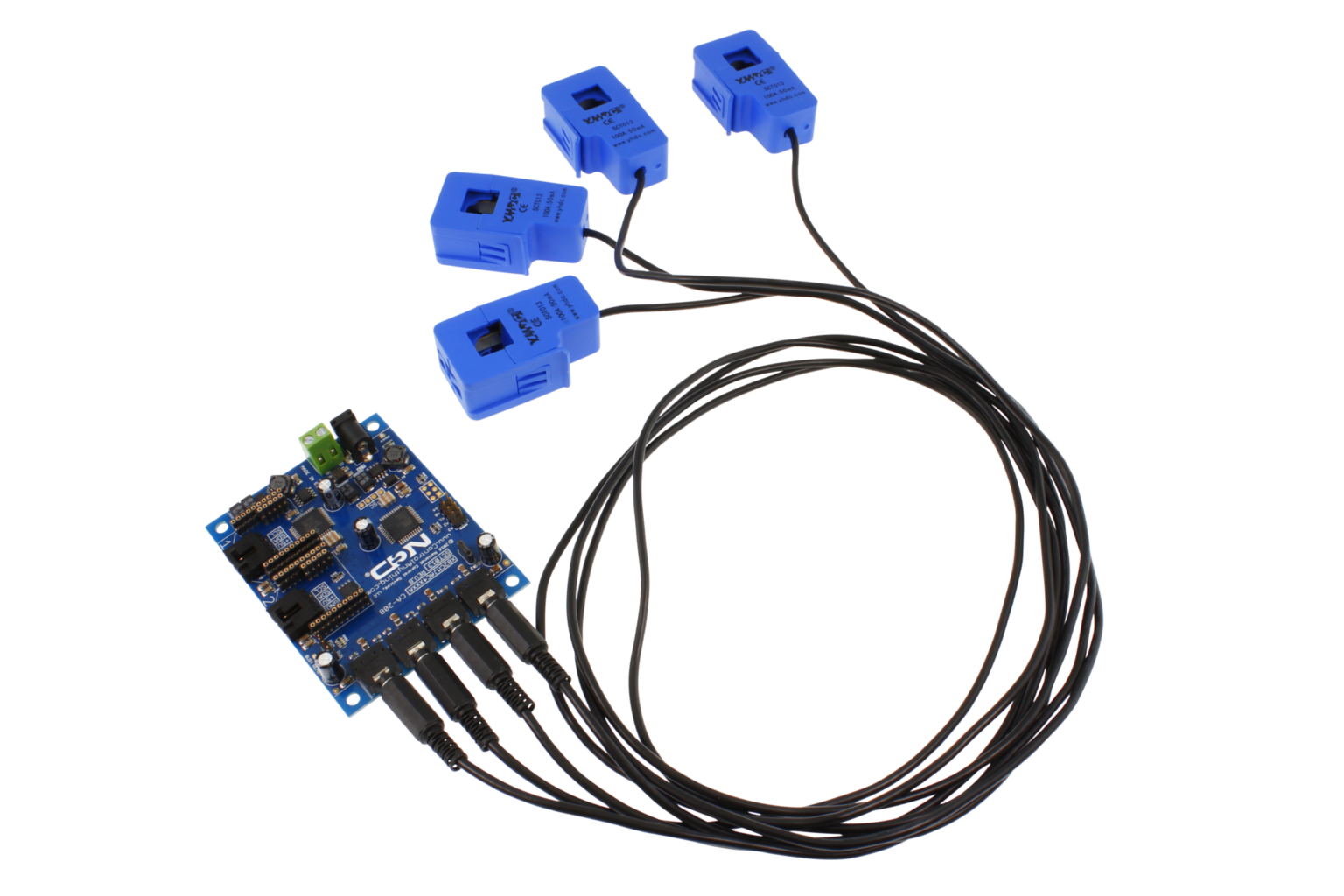Industrial Current Sensor 4-Channel 10-100 Max Amps Pluggable Split ...