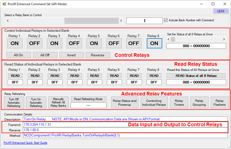 Base Station Software Controlling NCD Relay Controllers