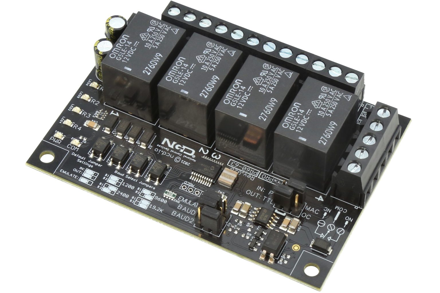 RS232 4Channel Relay Controller Board with General Purpose SPDT