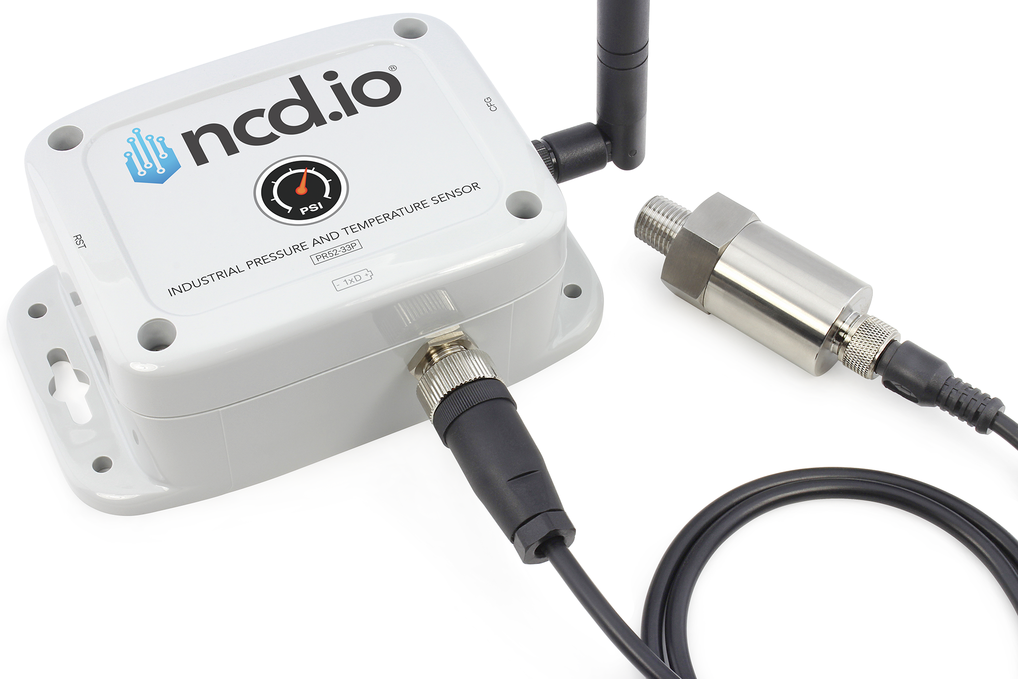 Industrial Wireless Pressure and Temperature Gauge — 1/4″ NPT