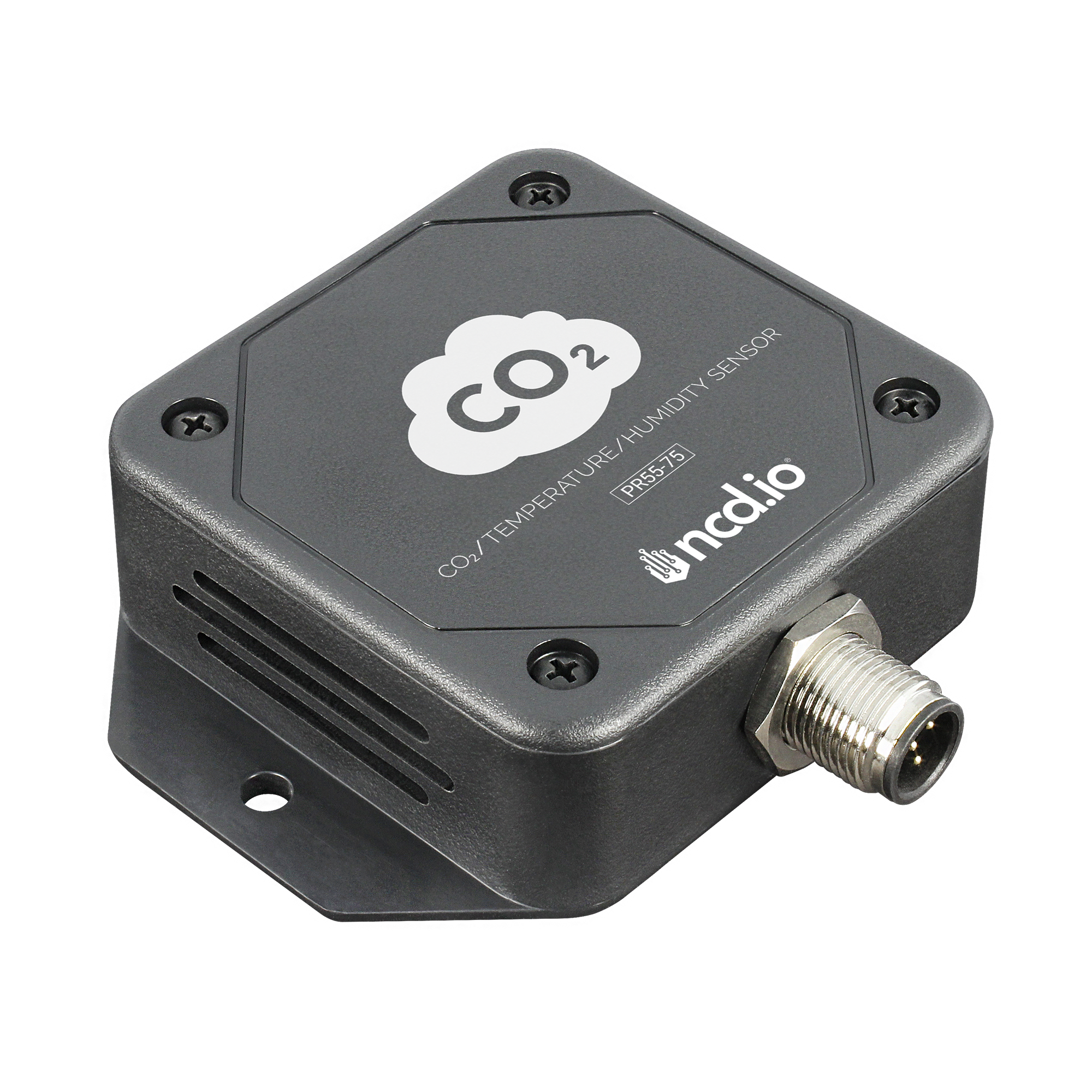 Close-up of the remote CO2 sensing head and its threaded connector